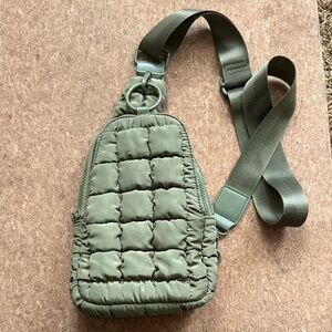 Urban Expressions Olive Quilted Crossbody Bag